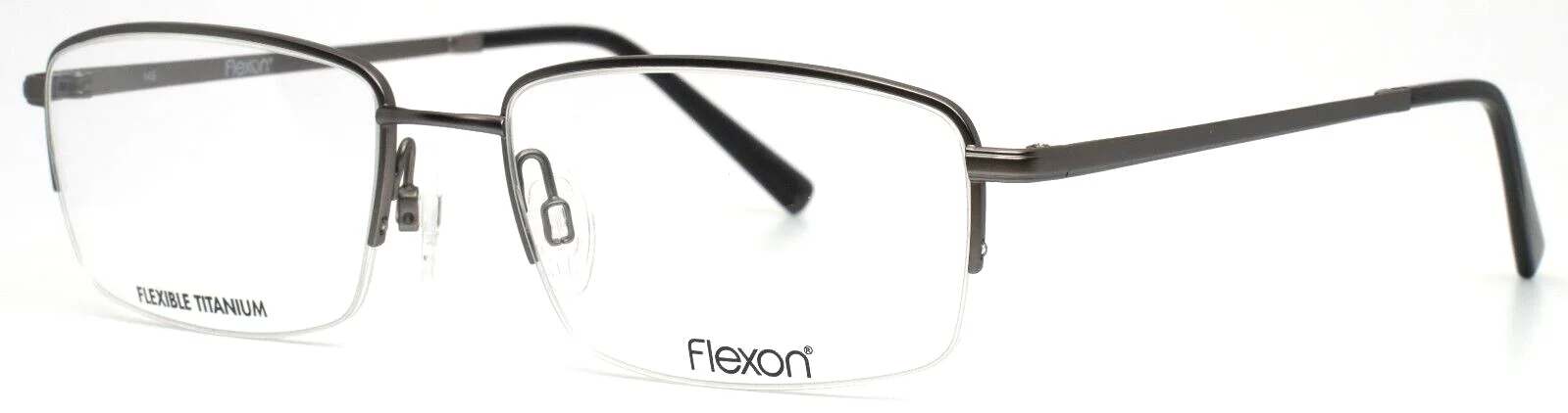 FLEXON Washington 600 033 Grey Mens Rectangle Half Rim Eyeglasses 56-18-145 B:35