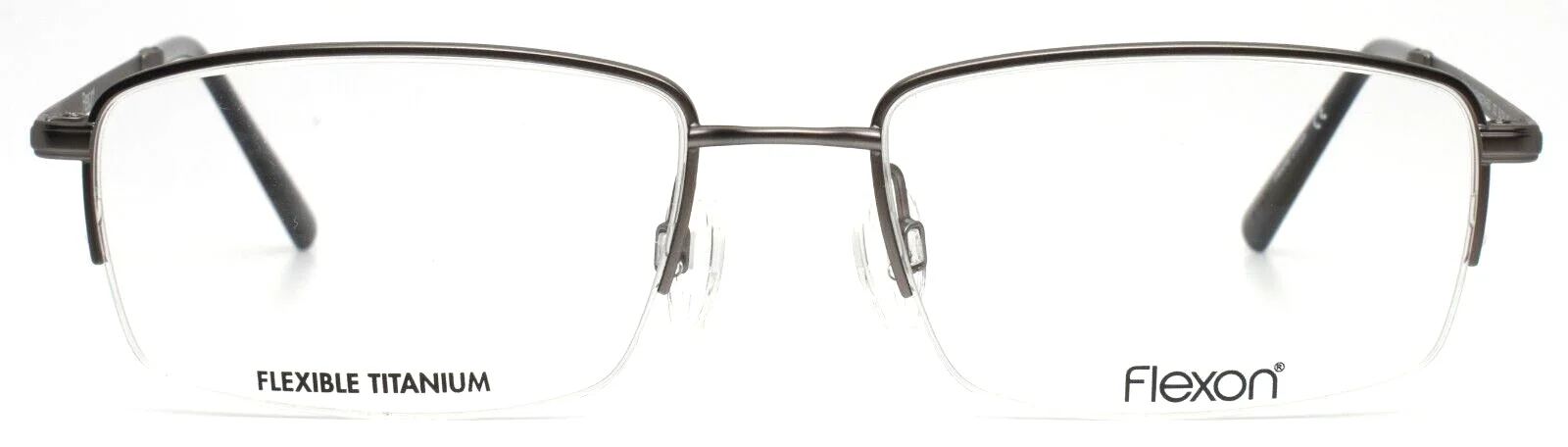 FLEXON Washington 600 033 Grey Mens Rectangle Half Rim Eyeglasses 56-18-145 B:35 2
