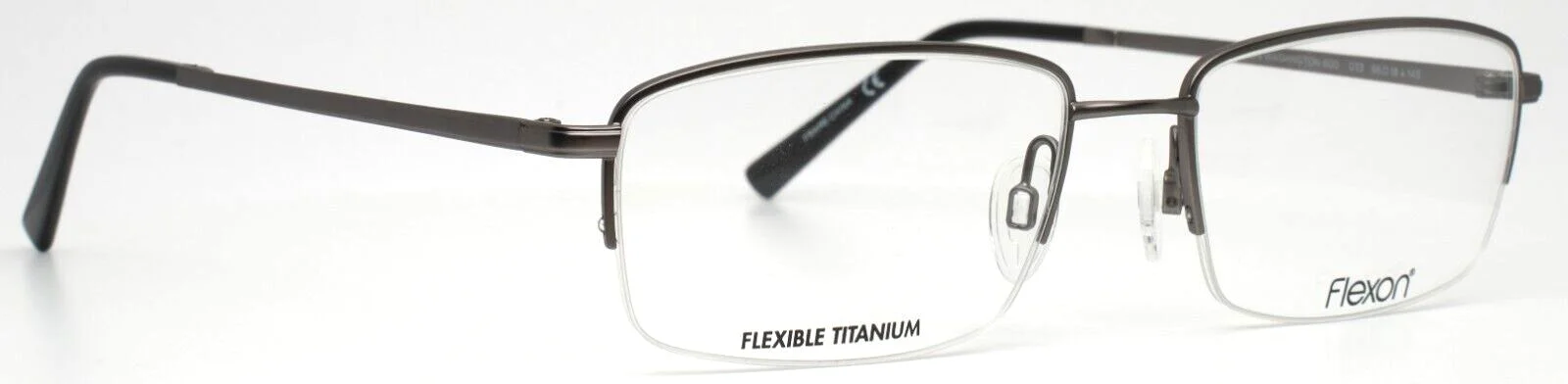 FLEXON Washington 600 033 Grey Mens Rectangle Half Rim Eyeglasses 56-18-145 B:35 3