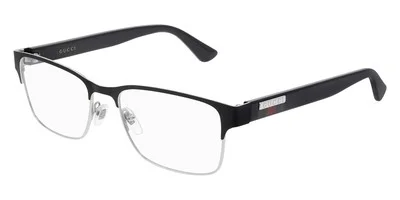 GUCCI GG0750O 001 Black Mens Rectangle Full Rim Eyeglasses 56-18-150 B:40 2