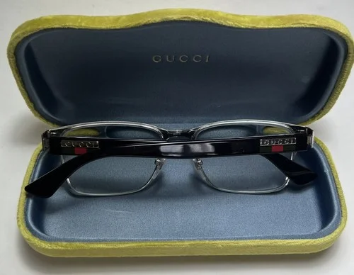 Nice! GUCCI GG07500 001 56-18-150 Black Eyeglasses Frames Italy 3