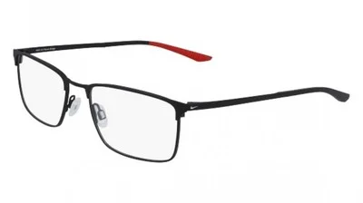 NIKE 4307 007 Satin Black Unisex Rectangle Full Rim Eyeglasses 56-18-145 B:35