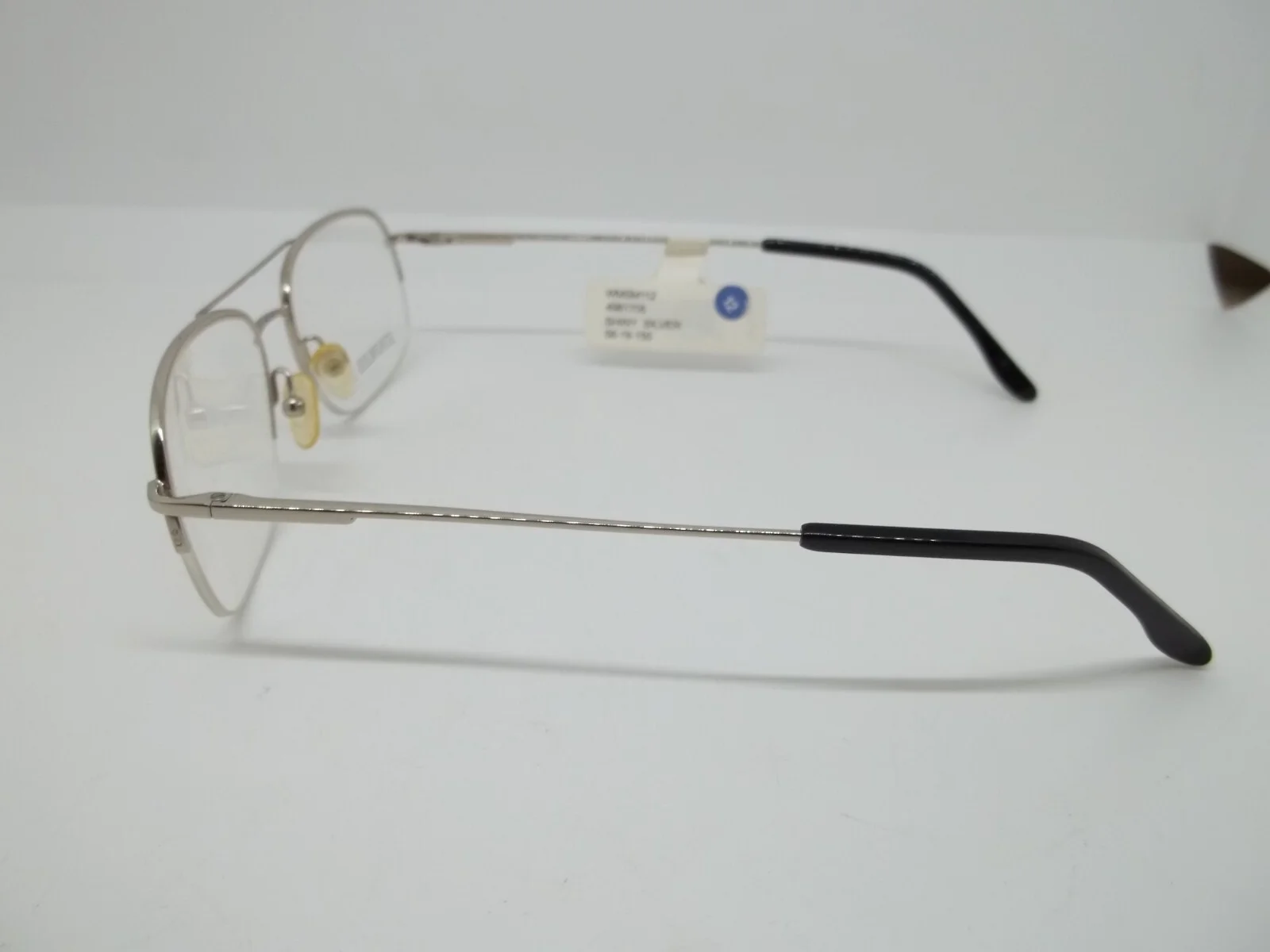 Stainless Steel Eyeglass Frames Shiny Silver Full Rim 56-18-150 NWT! 2